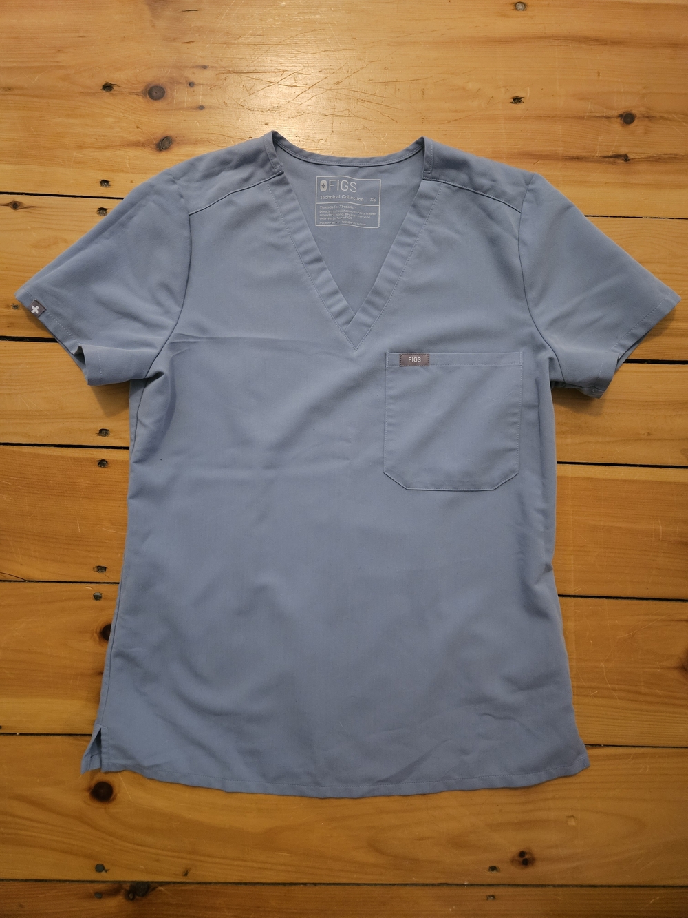 Figs Catarina Scrub Top Dusty Blue